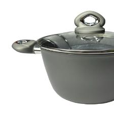 Ca�arola em alum�nio e tampa Bialetti Petravera Plus 24cm cinza