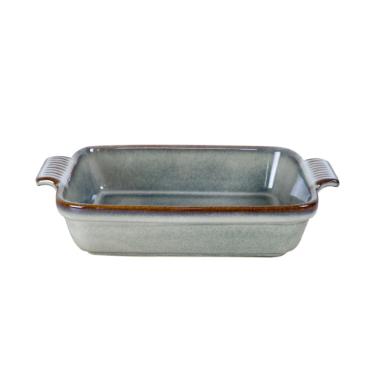 Travessa retangular em cer�mica L'Hermitage Jade 680ml verde