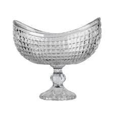 Centro de mesa em cristal com p� L'Hermitage Framentti 26x23,2cm transparente