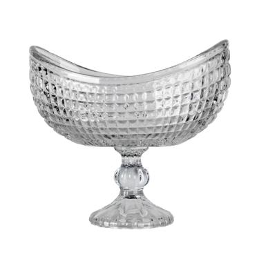 Centro de mesa em cristal com p� L'Hermitage Framentti 26x23,2cm transparente