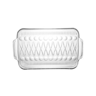 Travessa cristal ecol�gica L'Hermitage Tattile 33,6X20cm incolor
