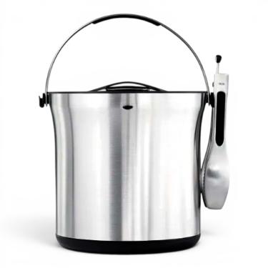 Balde para Gelo OXO Steel com Pin�a em A�o Inox 3,7 Litros: Design Ergon�mico e Alta Efici�ncia T�rmica
