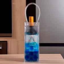 Sacola t�rmica para garrafa de vinho Kenya 25x9x9cm azul