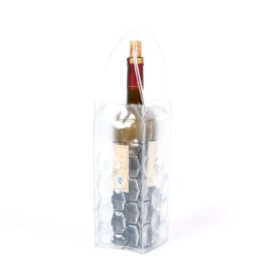 Sacola t�rmica para garrafa de vinho Kenya 25x9x9cm transparente