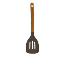 Esp�tula vazada de silicone com cabo de madeira Kenya 33cm cinza