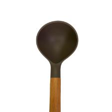 Concha de silicone com cabo de madeira Kenya 30cm cinza