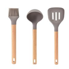 Jogo de utens�lios em silicone Kenya 6 pe�as cinza