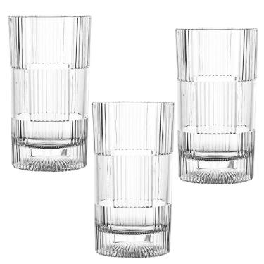 Jogo de copos altos em vidro Kenya Chess 6 copos 410ml