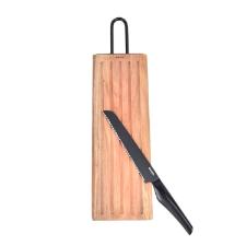 Kit P�o Kenya T�bua e Faca Madeira Ac�cia antimicrobiana 49cm, durabilidade e higiene para servir