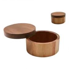 Porta-sal em ac�cia com toque r�stico Kenya 11,7X6,8cm