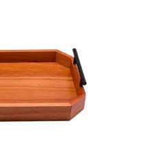 Bandeja em ac�cia com toque r�stico Kenya 7,7x37,5X49cm
