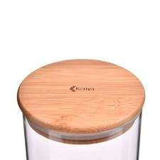 Pote Redondo de Vidro com Tampa de Bambu 1,5 Litros Kenya