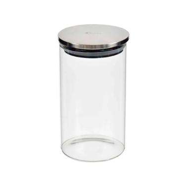 Pote Redondo de Vidro com Tampa de Inox 800ml Kenya