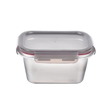 Pote Retangular em A�o Inox 1 Litro Kenya