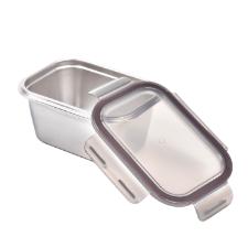 Pote Retangular em A�o Inox 1 Litro Kenya