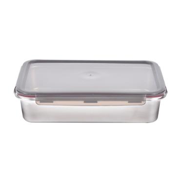 Pote Retangular em A�o Inox 5 Litros Kenya para Organiza��o e Conserva��o de Alimentos