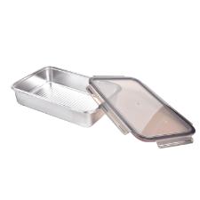 Pote Retangular em A�o Inox 5 Litros Kenya para Organiza��o e Conserva��o de Alimentos