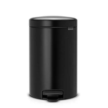 Lixeira em a�o inox Brabantia New Icon 12 litros preta