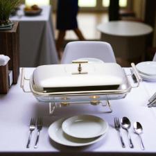 Rechaud retangular com tampa em a�o inox Fracalanza Chambord 1,5 litro: Eleg�ncia e praticidade para servir