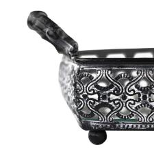 Bandeja retangular em ferro com espelho e al�a L'Hermitage Fez 39,5x27x9cm cor preta