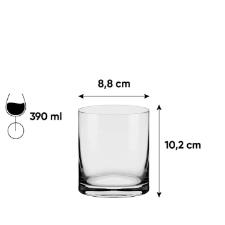 Jogo de 6 Copos de Cristal On The Rocks Oxford Flat Classic 390ml