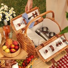 Cesta de Piquenique Completa para 2 Pessoas Oxford Floreal Dolce Vita