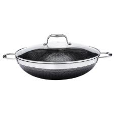 Panela Wok em A�o Inox 34cm com Tampa Oxford CookingPro Hive