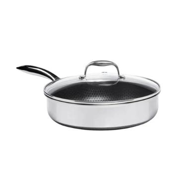 Frigideira Reta em A�o Inox 28cm com Tampa Oxford CookingPro Hive