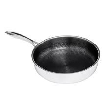 Frigideira Reta em A�o Inox 28cm com Tampa Oxford CookingPro Hive