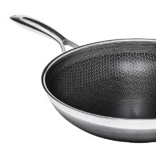 Panela Wok em A�o com Al�as Inox 34cm com Tampa Oxford CookingPro Hive