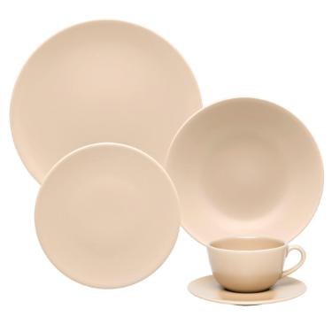 Jogo de Jantar Ch� 30 Pe�as Cer�mica Oxford Unni Merengue: Acetinado