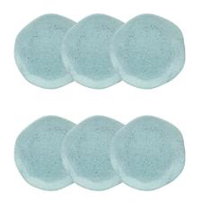 Jogo de 6 Pratos Sobremesa Oxford Ryo Blue Bay Azul Claro 21,5cm Porcelana