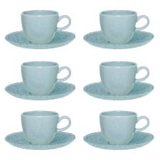 Jogo de 6 X�caras de Ch� Oxford Ryo Blue Bay Azul Claro 220ml com Pires Porcelana