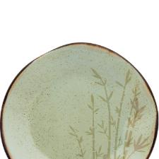 Jogo de 6 Pratos Rasos Oxford Ryo Bambu Marrom e Verde 27,5cm Porcelana
