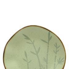 Jogo de 6 Pratos Fundos Oxford Ryo Bambu Marrom e Verde 22,5cm Porcelana