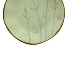 Jogo de 6 Pratos Fundos Oxford Ryo Bambu Marrom e Verde 22,5cm Porcelana