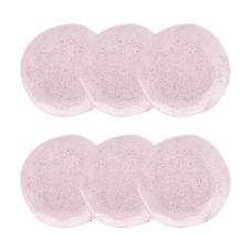 Jogo de 6 Pratos Fundos Oxford Ryo Pink Sand Rosa Claro 22,5cm Porcelana
