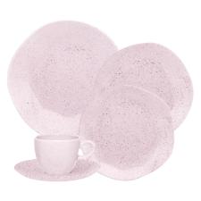 Jogo de Jantar Ch� 30 Pe�as Porcelana Oxford Ryo Pink Sand: Caribe