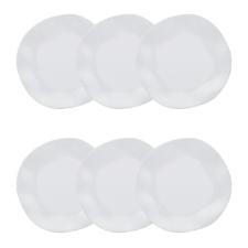 Jogo de 6 Pratos Fundos Oxford Ryo White 22,5cm Porcelana