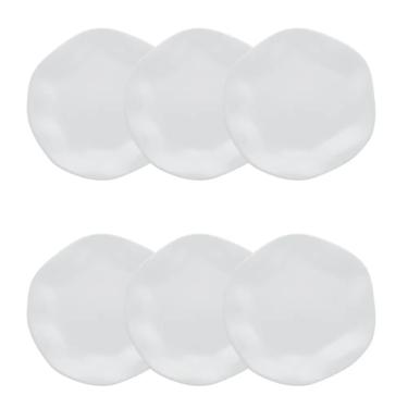 Jogo de 6 Pratos de Sobremesa Oxford Ryo White 21,5cm Porcelana