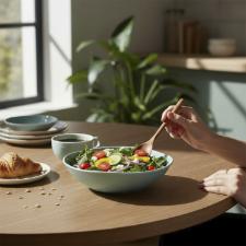 Saladeira Cer�mica Oxford Ryo Blue Bay 26 Cm: Org�nica Azul