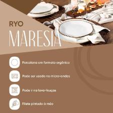 Tigela de Porcelana Oxford Ryo Maresia Branco e Marrom 500ml