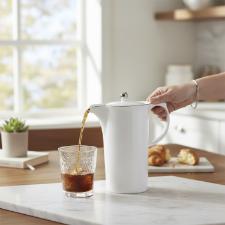 Bule Porcelana Oxford Flamingo Isabel 1,2 L: Filete Prata