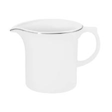 Leiteira de Porcelana Oxford Flamingo Isabel Branca e Prata 600ml