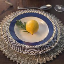 Jogo de Jantar Ch� 30 Pe�as Porcelana Oxford Flamingo Op Art: Ouro