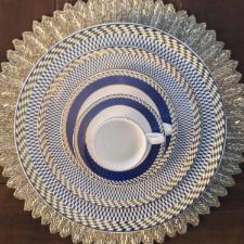 Jogo de Jantar Ch� 30 Pe�as Porcelana Oxford Flamingo Op Art: Ouro