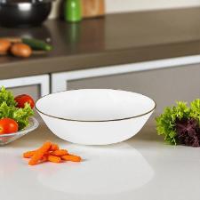 Saladeira em porcelana com friso ouro Oxford Sofia 26cm: Eleg�ncia e brilho para servir