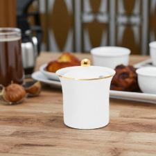 A�ucareiro Oxford Sofia 200ml em porcelana com friso de ouro: Delicadeza e eleg�ncia