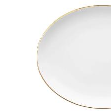 Travessa Oval de Porcelana Oxford Flamingo Sofia Branco e Dourada 31cm