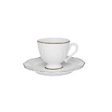 Jogo de Jantar Ch� Caf� 42 P�s Porcelana Oxford Soleil Vict�ria Ouro